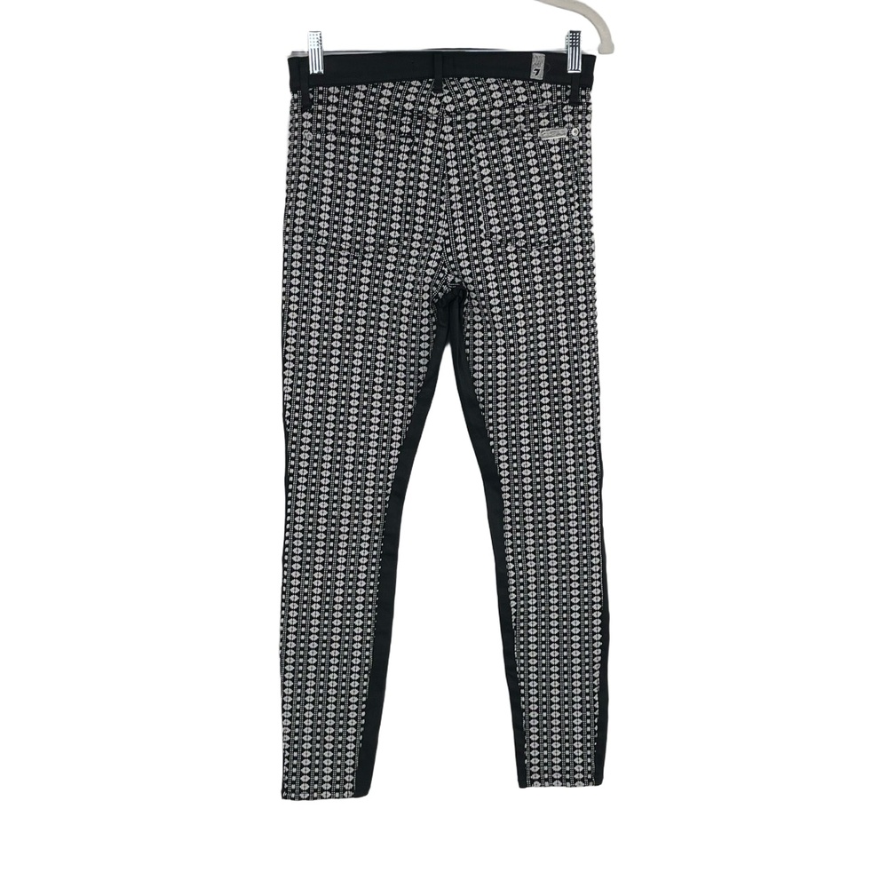 7 For All Mankind Women's Black & White Patterned Striped Textured Jeans Size 28